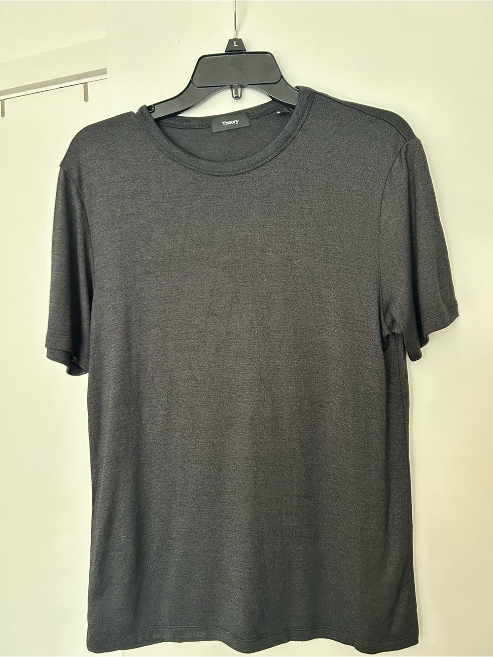 Theory Men's Short-Sleeve Crewneck Tee in Dark Charcoal